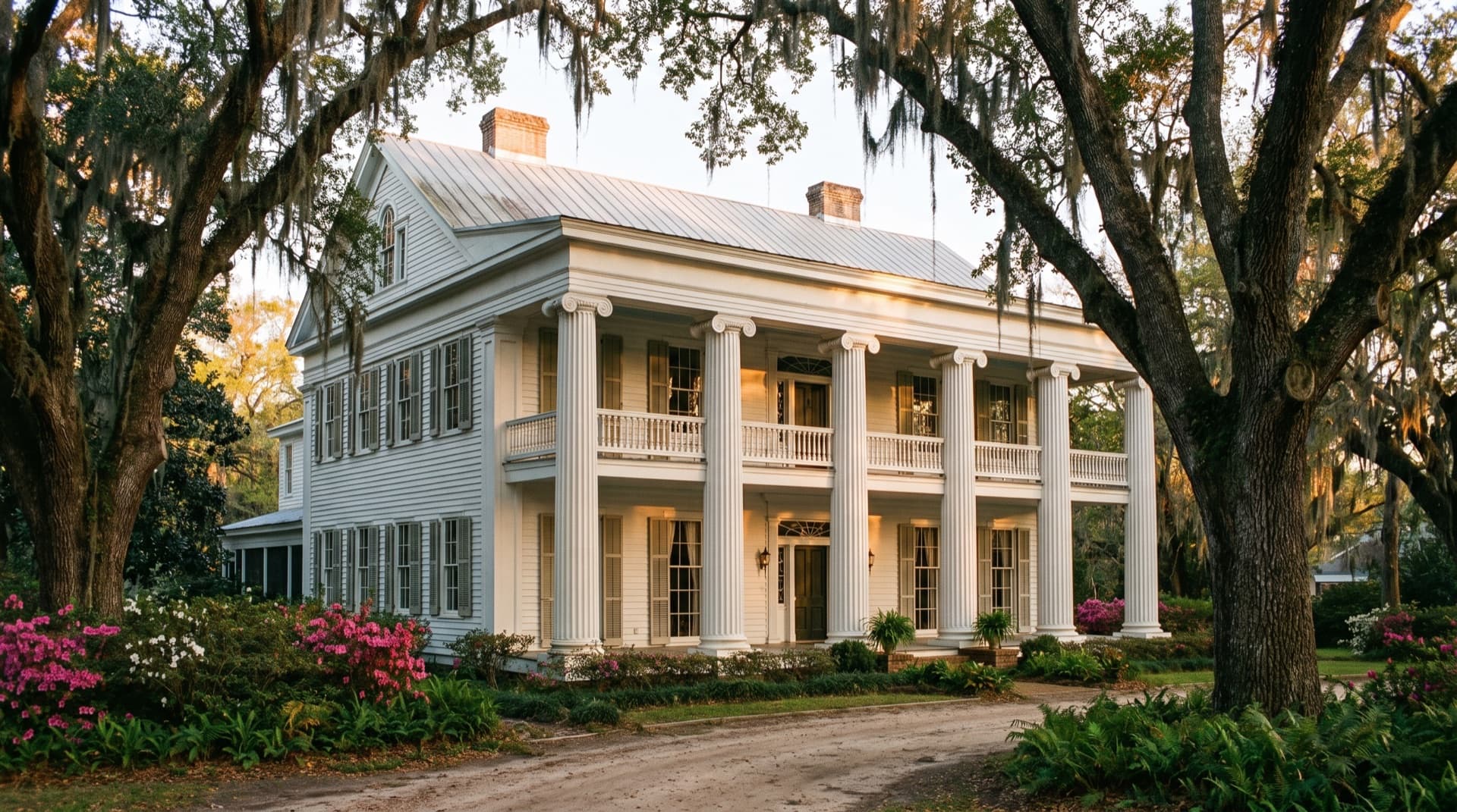 Historic home with a deep columned porch in the Summerville neighborhood of Augusta, Georgia